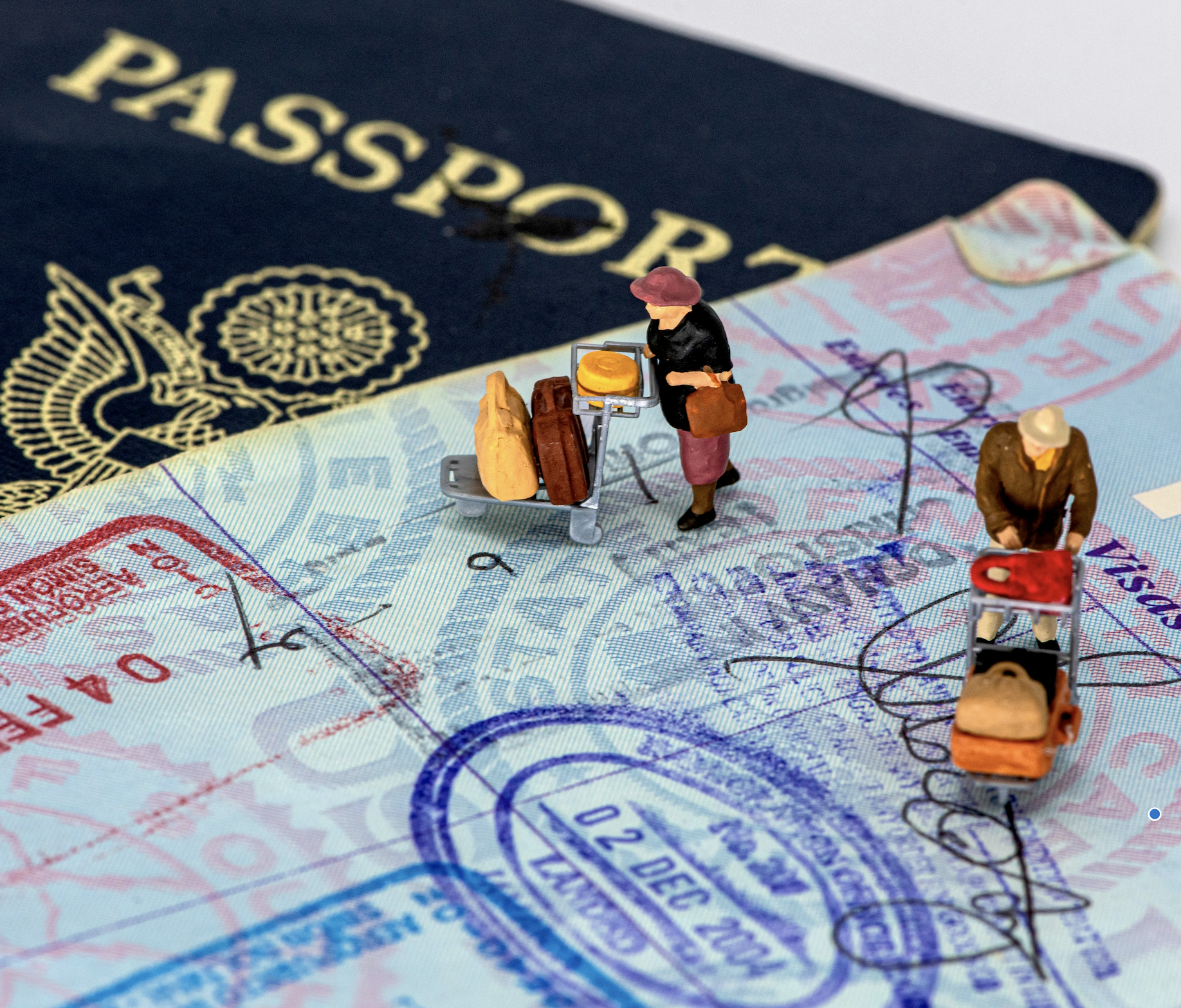 UK Visa Application - Passport with Entry Stamps for International Travel